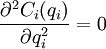Описание: frac{partial ^2C_i (q_i)}{partial q_i^2}=0