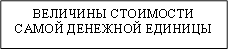 ВЕЛИЧИНЫ СТОИМОСТИ САМОЙ ДЕНЕЖНОЙ ЕДИНИЦЫ