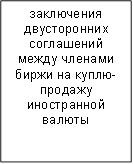 заключения двусторонних соглашений между членами биржи на куплю-продажу иностранной валюты