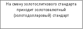 На смену золотослиткового стандарта приходит золотовалютный (золотодолларовый) стандарт&#13;&#10;&#13;&#10;