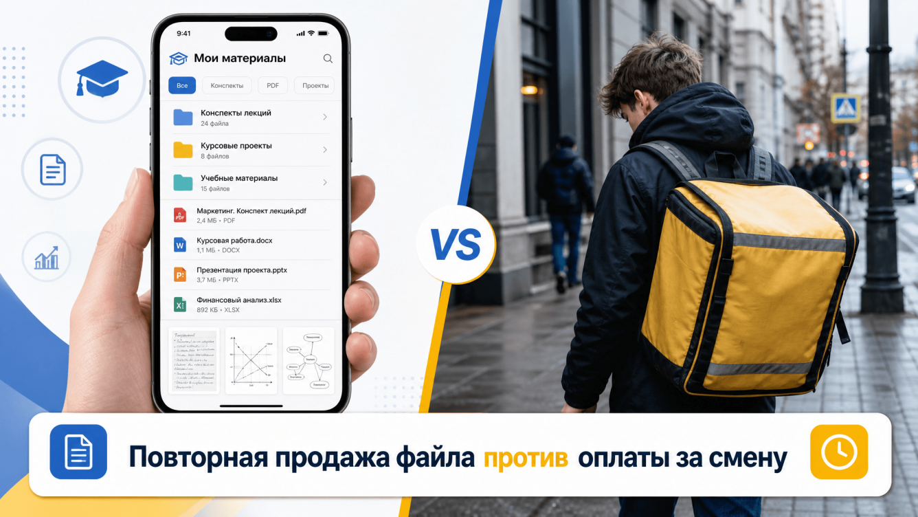 Повторная продажа файла против оплаты за смену