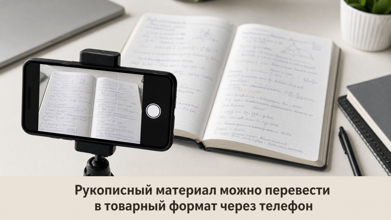 Рукописный материал можно перевести в товарный формат через телефон