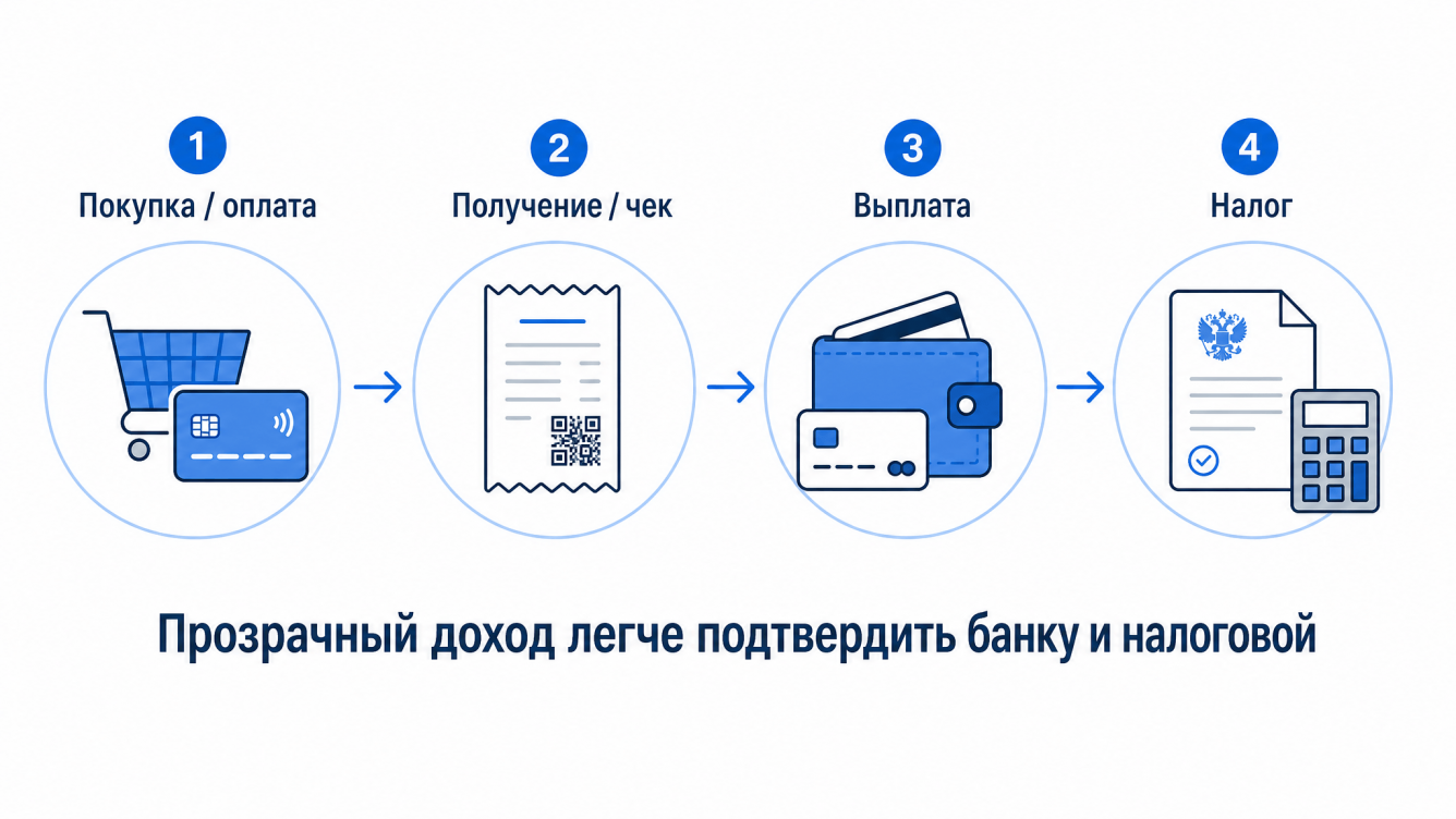 Прозрачный доход легче подтвердить банку и налоговой