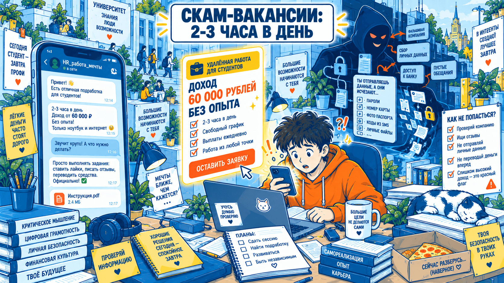 Мошенники публикуют фальшивые вакансии для студентов и воруют их банковские данные
