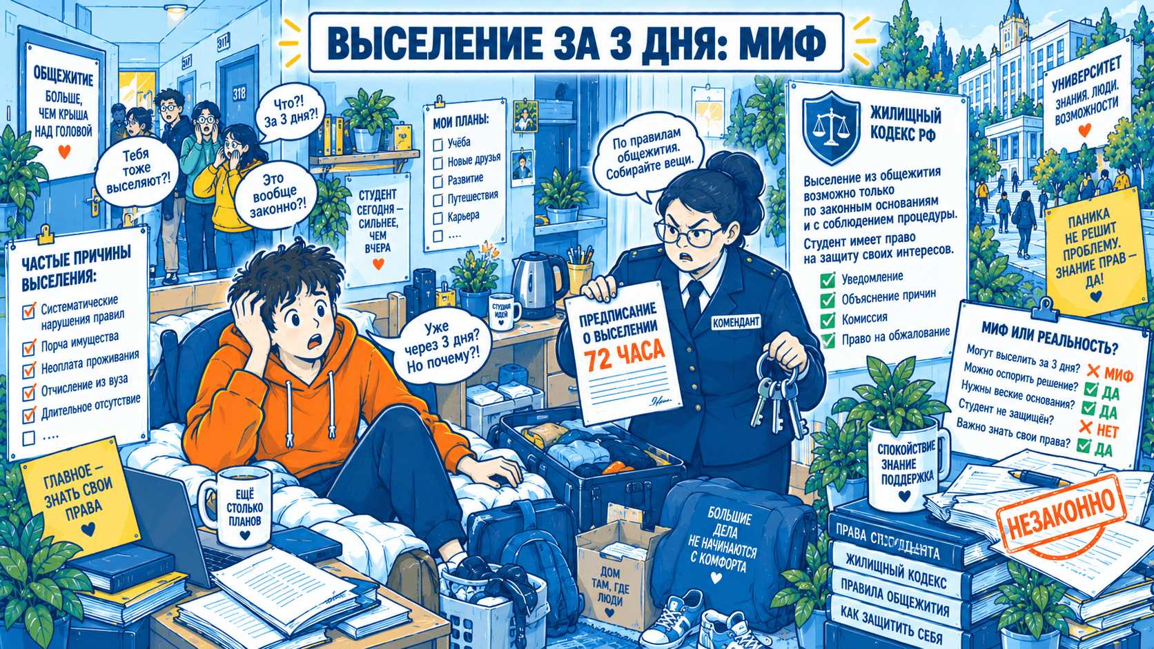 За что студента выселяют из общежития: неожиданные причины и закон