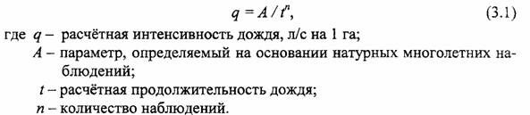величина интенсивности дождя