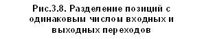 Рис.3.8. Разделение позиций с одинаковым числом входных и выходных переходов