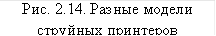 Рис. 2.14. Разные модели струйных принтеров