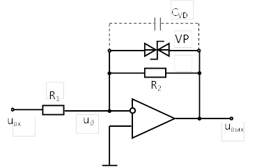 uвх,uд,uвых,CVD,R1,R2