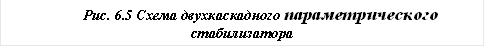 Рис. 6.5 Схема двухкаскадного параметрического стабилизатора