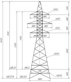 Описание: Опора анкерно-угловая У35-2, У35-2т, У35-2+5, У35-2т+5 (вариант обозначения )