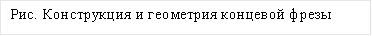 Рис. Конструкция и геометрия концевой фрезы