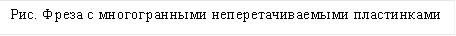 Рис. Фреза с многогранными неперетачиваемыми пластинками