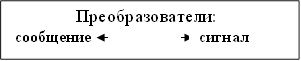 Преобразователи: сообщение сигнал 