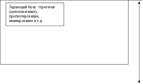 Задающий блок: стратегия (целеполагание), прогнозирование, планирование и т.д.