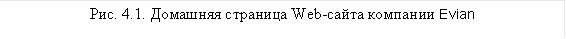 Рис. 4.1. Домашняя страница Web-сайта компании Evian 