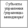 Субъекты управления /упраленцы-менеджеры/