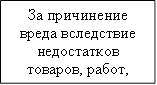 За причинение вреда вследствие недостатков товаров, работ, услуг