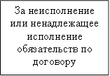 За неисполнение или ненадлежащее исполнение обязательств по договору