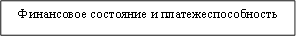 Финансовое состояние и платежеспособность
