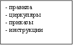 - правила - циркуляры - приказы - инструкции 