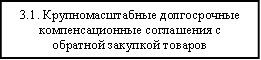 3.1. Крупномасштабные долгосрочные компенсационные соглашения с обратной закупкой товаров