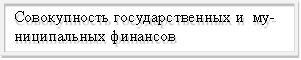 Совокупность государственных и му-ниципальных финансов