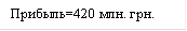 Прибыль=420 млн. грн.