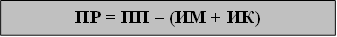 ПР = ПП – (ИМ + ИК)