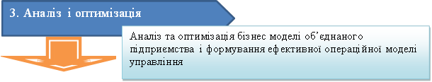 3. Аналіз і оптимізація,Аналіз та оптимізація бізнес моделі об’єднаного підприємства і формування ефективної операційної моделі управління 