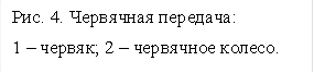 Рис. 4. Червячная передача: 1 – червяк; 2 – червячное колесо. 
