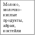 Молоко, молочно-кислые продукты, айран, коктейли