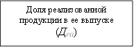 Доля реализованной продукции в ее выпуске (ДРП) 