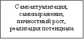 Самоактуализация, самовыражение, личностный рост, реализация потенциала