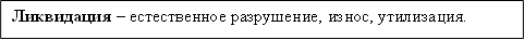 Ликвидация – естественное разрушение, износ, утилизация.