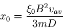 Описание: begin{displaymath} x_0 = frac{xi_0B^2v_{av}}{3mD} end{displaymath}