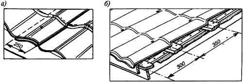 Описание: Разметка укладки листов металлочерепицы