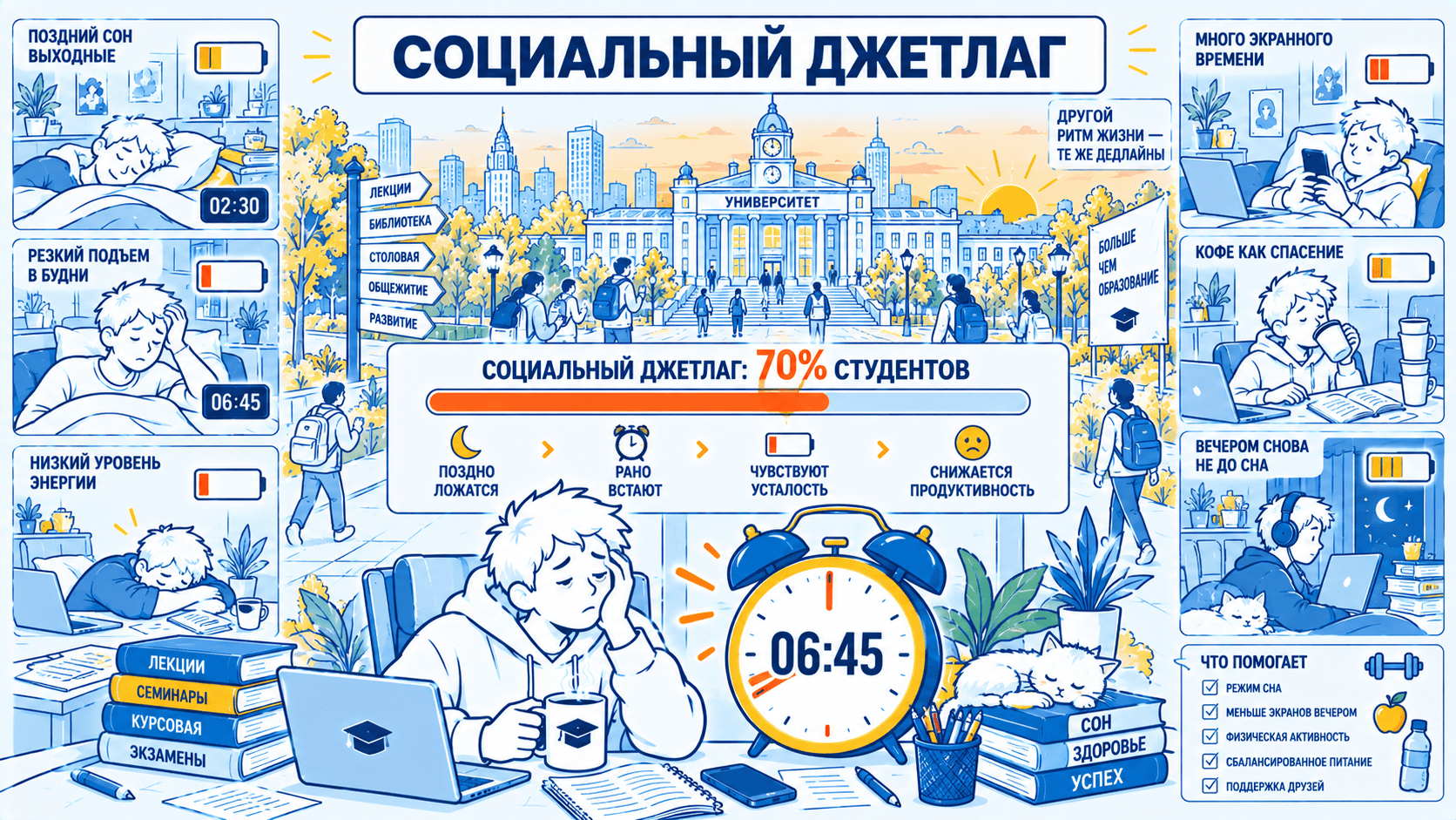 Как восстановить режим сна перед учебой