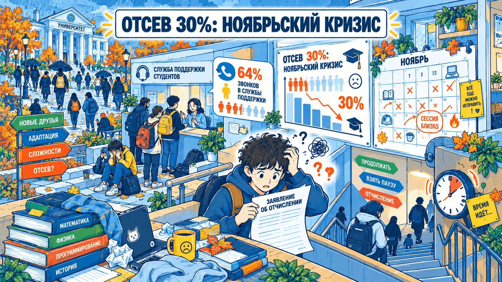 почему первокурсникам тяжело в первом семестре и как помочь