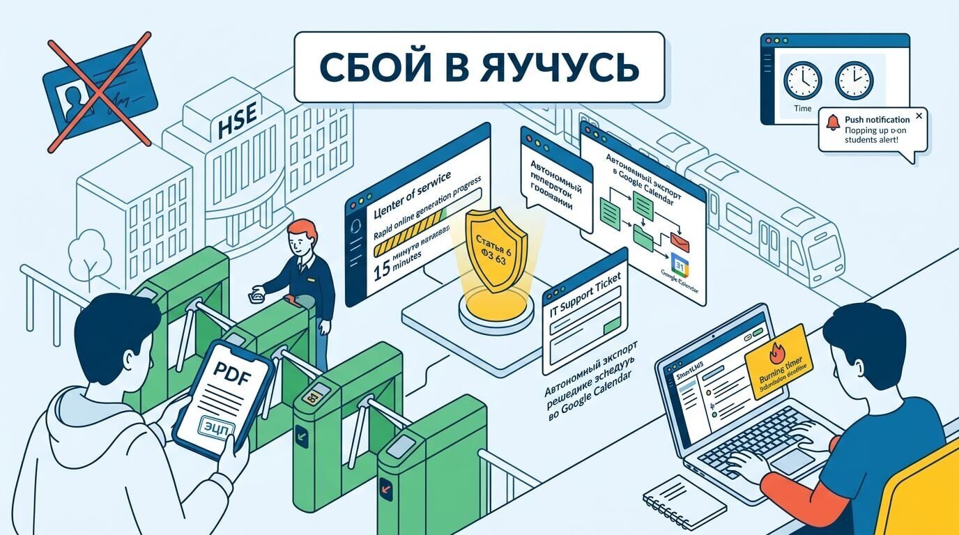 Сбой в «ЯУчусь» и отмена бумажных студаков в НИУ ВШЭ: как получить справку с ЭЦП и спасти дедлайны в SmartLMS