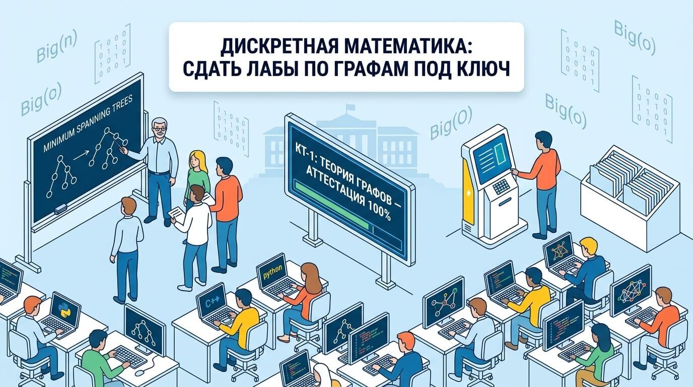 Завал на дискретной математике: как срочно решить задачи по теории графов и сдать лабу на Python/C++